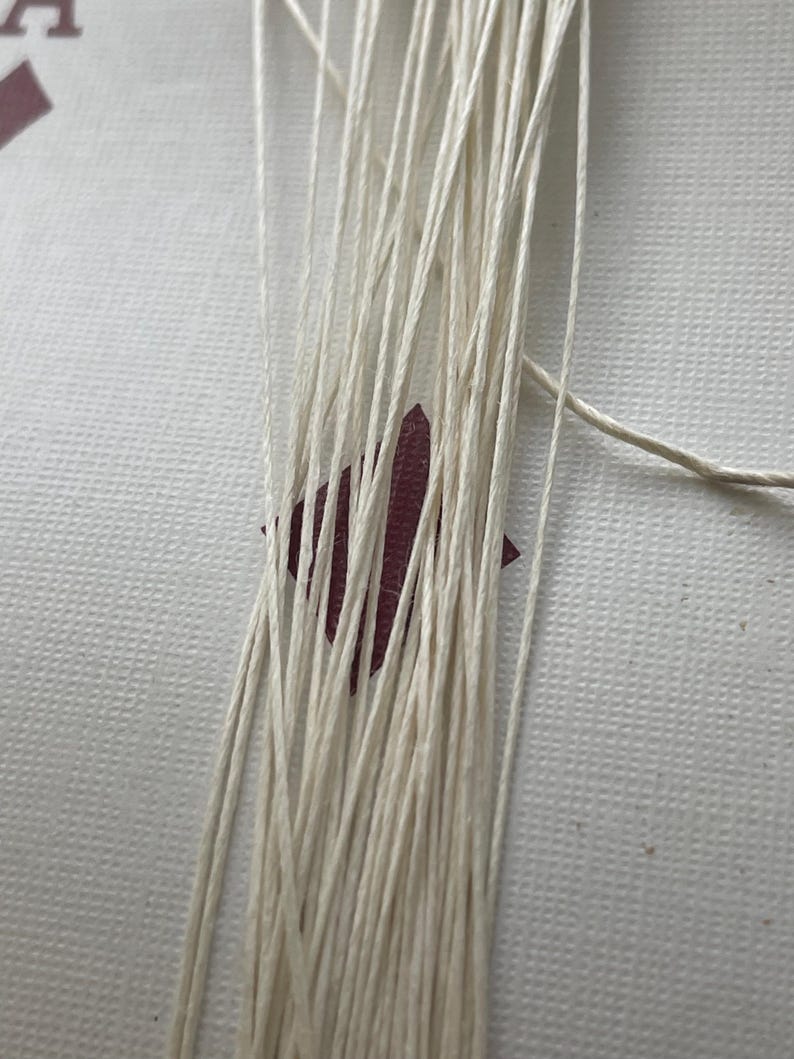Hilo para botones y alfombras de alta resistencia: Cordón utilitario vintage resistente, 5 yardas. White