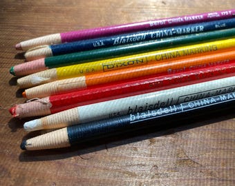 Vintage China Marker Grease Pencil • Peel-Away Paper Wrapped • Color Choice • Nos & Reclaimed