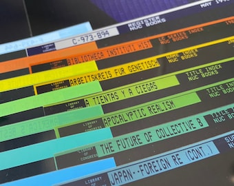 Vintage Microfiche Film Sheets – Translucent Library Archive Ephemera – Analog Data Material