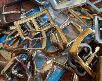 10 Vintage Metal Buckles | Mixed Sizes & Finishes | Belt, Strap Sewing Hardware