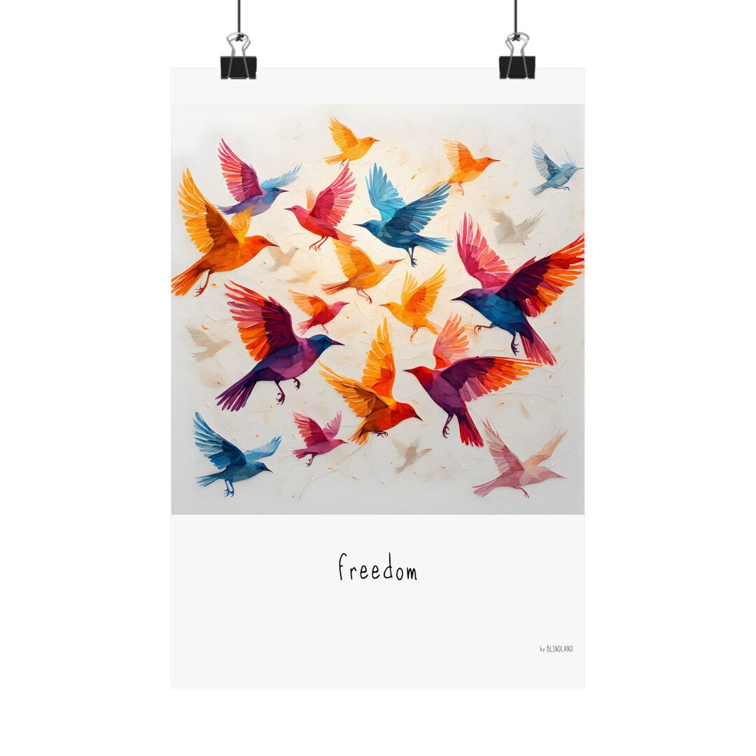 Freedom Colorful Freedom / Colorful Flying Birds Poster | Meditation Art Poster by ...