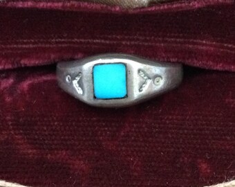 Vintage Sterling Turquoise Ring US Size 6 1/4