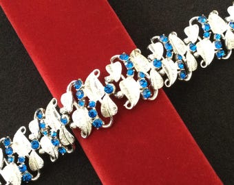 Pulseira vintage ART com strass azul