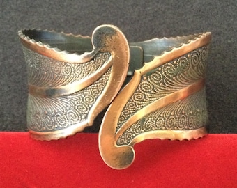 Vintage Copper Clamper Bracelet, 1950's 1960's Jewelry