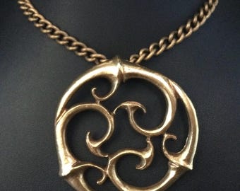 Vintage ALVA Museum Replica Necklace: Chinese Symbol Medallion
