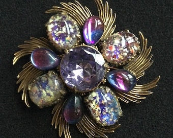 Judy Lee Jewelry Set, Vintage Faux Pearl Aurora Borealis
