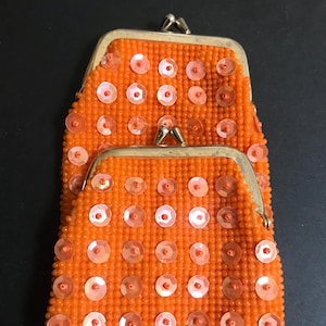 1950s Collectible Cigarette Case, Orange Coin Purse, Tobacciana Collectible Coin  Purse