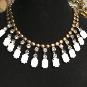 Vintage Statement Lucite Rhinestone Necklace