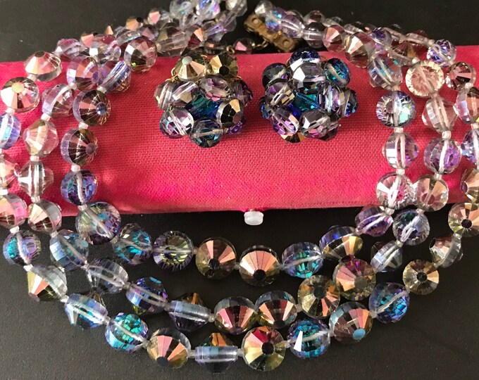 CASTLECLIFF Jewelry Set Vintage Designer Purple Blue Crystal Etsy