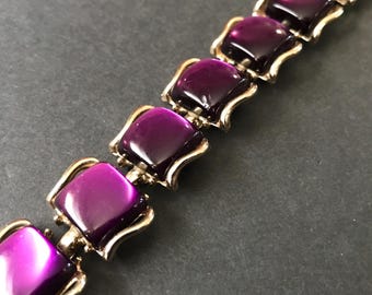 Vintage Purple Thermoset Chunky Bracelet, 1950's 1960's Jewelry, Vintage Gift for Jewelry Lover