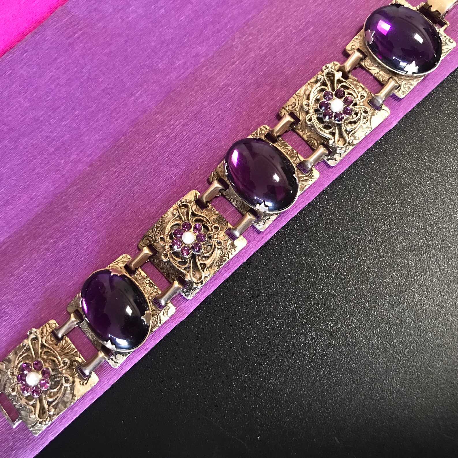 Rhinestone Bracelet High End Vintage Jewelry 1950's Etsy