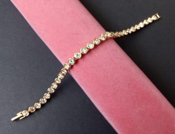 Vintage Rhinestone Stackable Bracelet - image 2