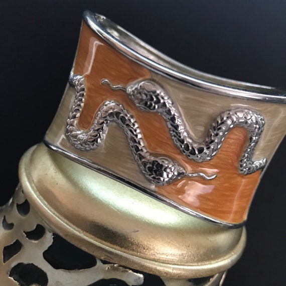 Snake clamper bracelet, Vintage collectible costu… - image 9