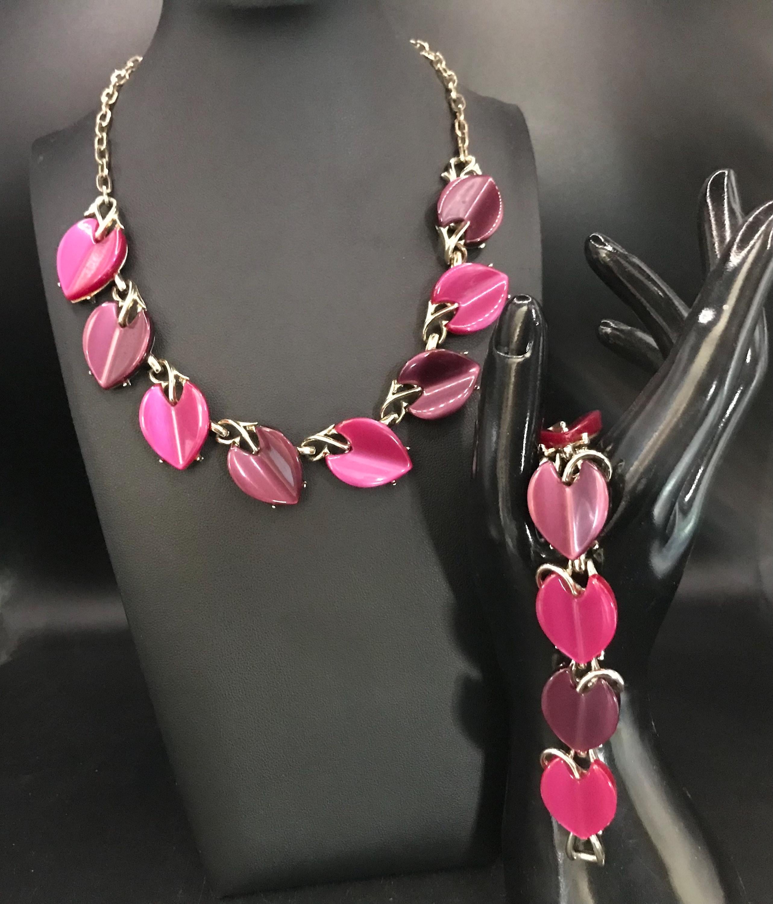 Coro Vintage Purple Thermoset Necklace & Bracelet Jewelry Set