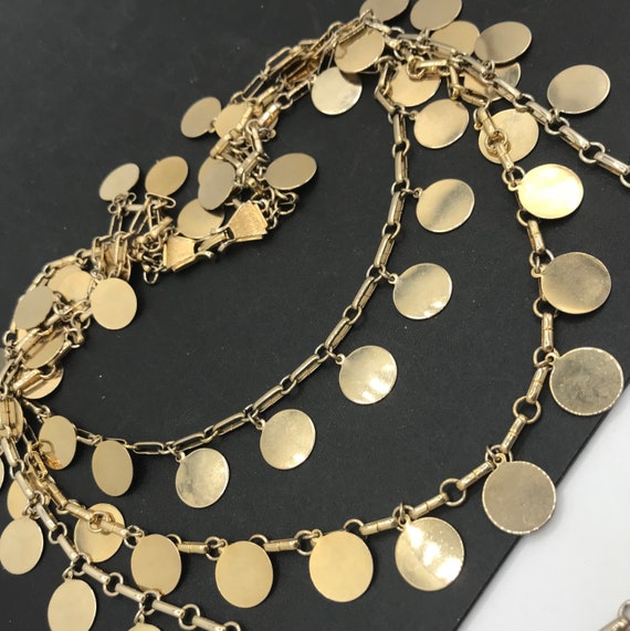 Striking Vintage Coin Bib Necklace, Gold Tone 197… - image 6