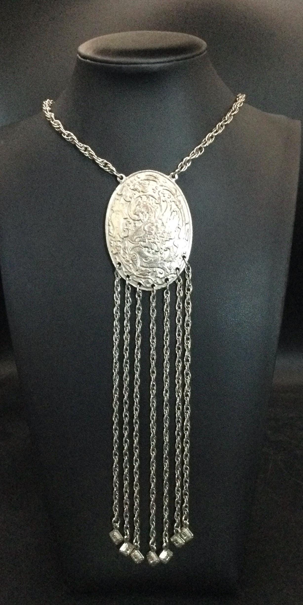 Accessocraft N.Y.C. Vintage Dragon Statement Tassel Pendant