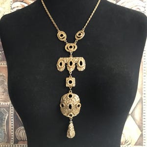 Goldette Designer Signed Necklace, 1950&#39;s 1960&#39;s Statement Jewelry, Old Hollywood Glam, Holiday Gift Idea For Her, Runway Necklace