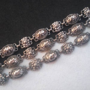 Wide chunky bracelet, vintage silvertone ornate mid-century bracelet, vintage collectible 1950s 1960s jewelry image 3