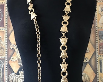 Vintage Leopard Panther Matte Gold Belt, 1980 display picture 2