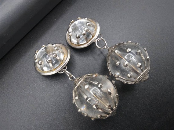 Statement lucite dangle drop Runway style earrings - image 7