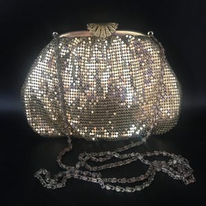 Metal Mesh Handbag - 1960's Collectible Designer Purse - High End Vintage Bag - Mid Century Clutch, Retro Crossbody Handbag - Evening Bag