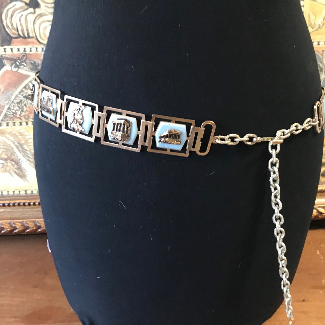 Vintage Egyptian revival belt ship king pharaoh style rare Etsy