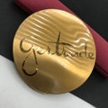 Compacts by Columbia 5th Avenue Gertrude Signed, Large gold tone compact 1950s vanity Collectible Gift for Her display