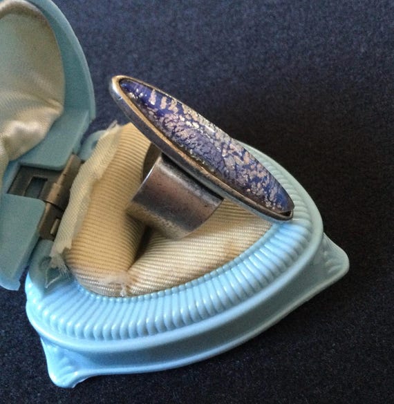 Vintage Silver Tone Statement Ring US Adjustable … - image 2