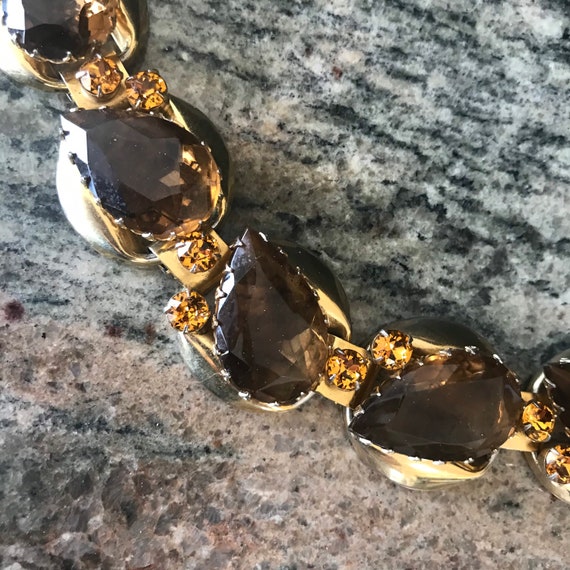 Stunning Brown Huge Headlight Rhinestone Bracelet… - image 2