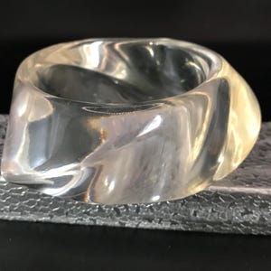 Vintage Clear Lucite Chunky Big Bangle Bracelet