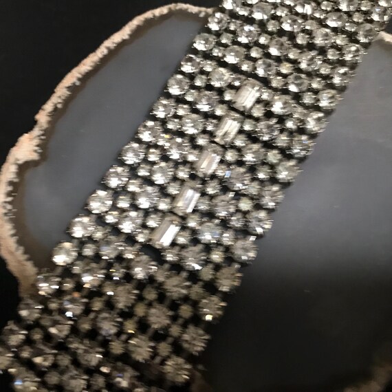 素晴らしい品質 Clear Rhinestone Bracelet, Collectible Vintage Jewelry アクセサリー