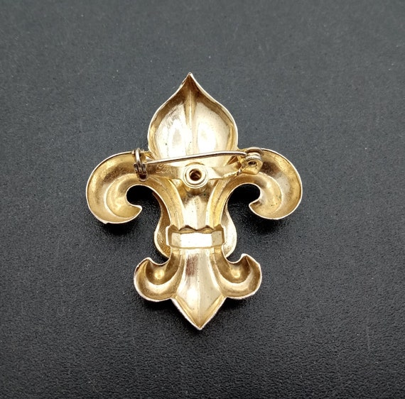 Vintage Fleur De Lis Crown Shield Crest Heraldic … - image 4