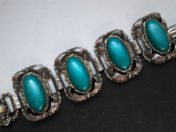 Chunky wide teal selro style high end collectible… - image 8