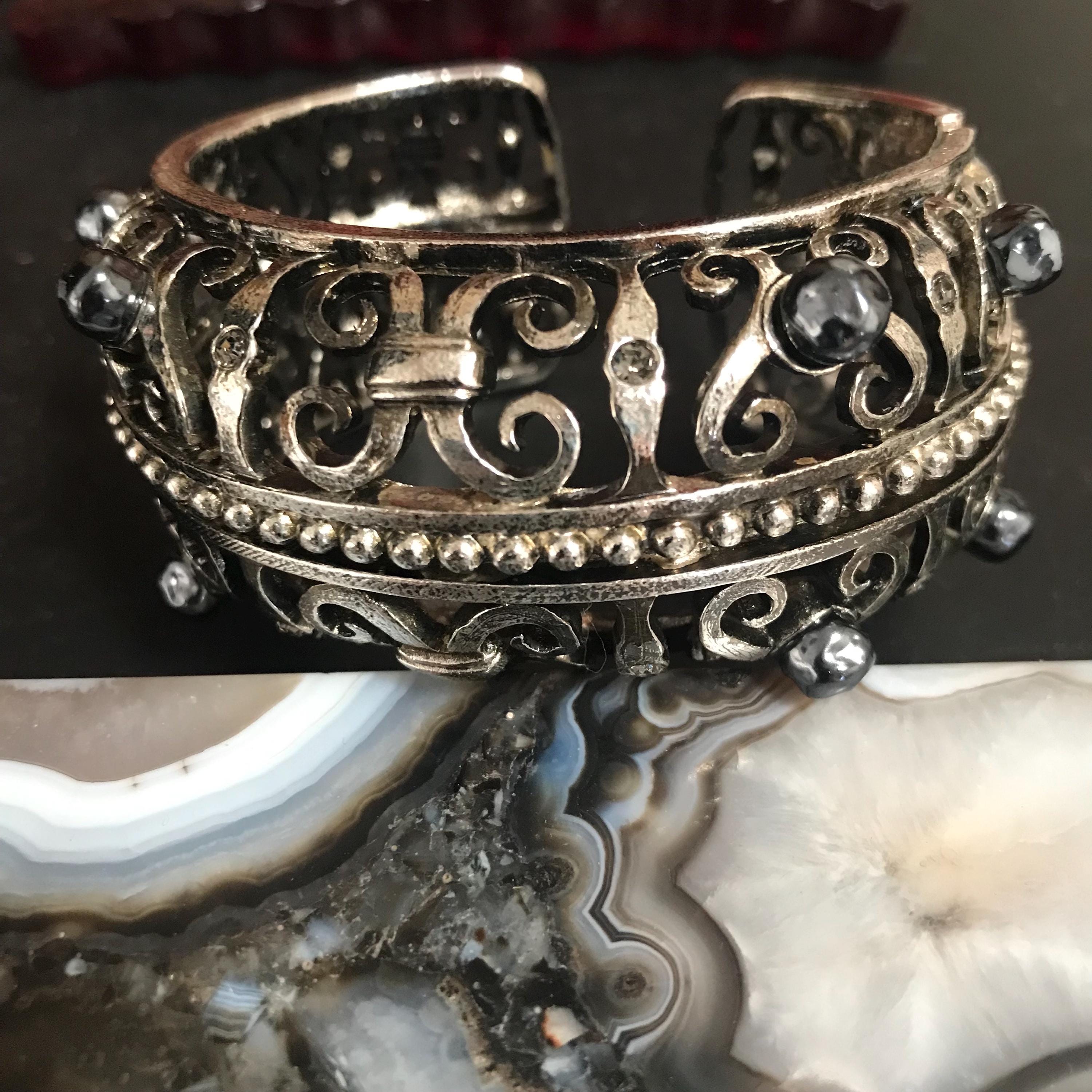 CHRISTIAN LACROIX Designer Signed Large Silver Plated Metal