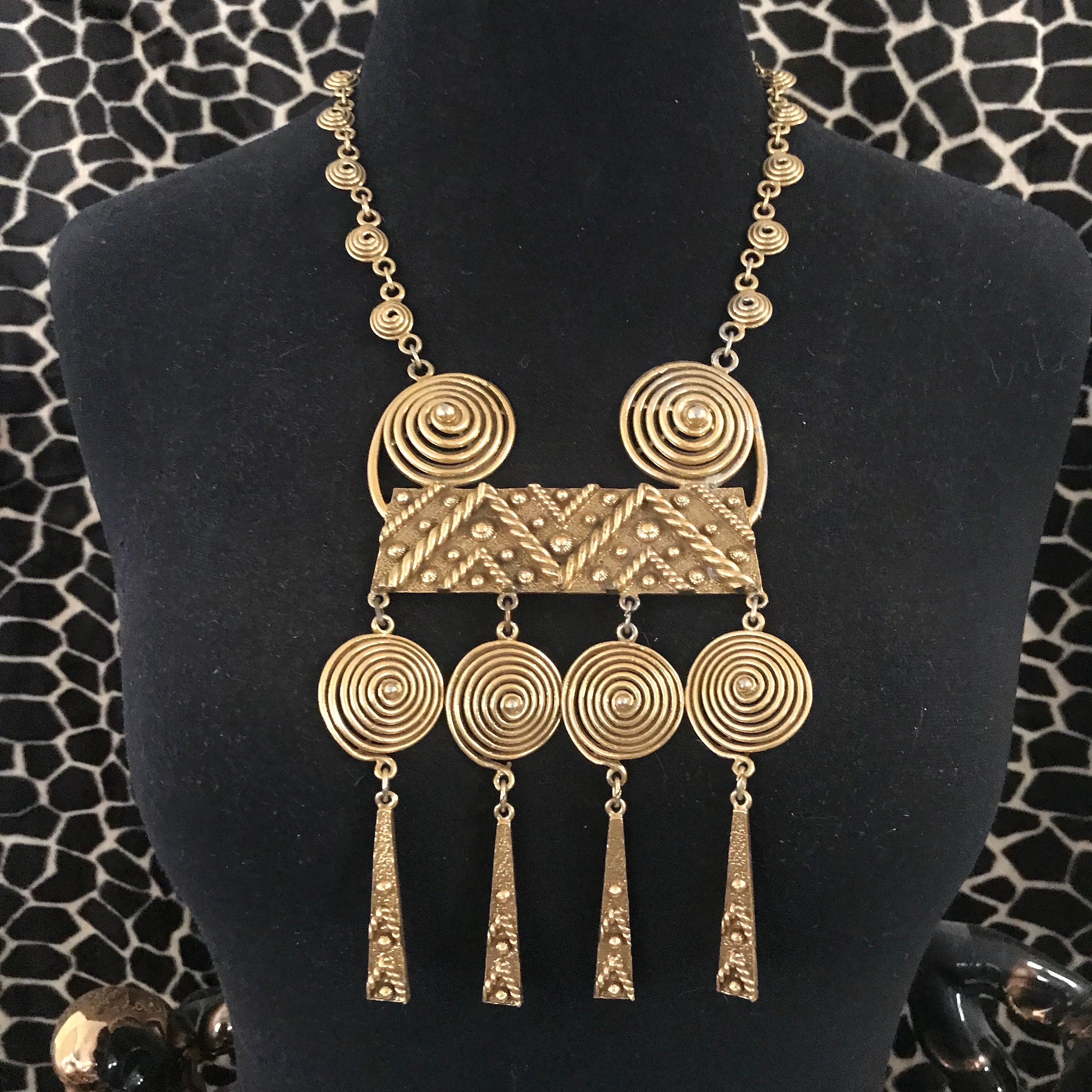 Buy Vintage Fringe Necklace 1960 s Runway Jewelry Bib Necklace