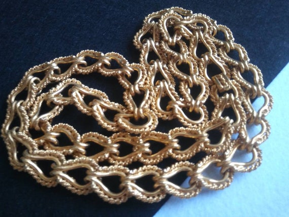 Kenneth Jay Lane Necklace, Huge Gold Tone Chain L… - image 1