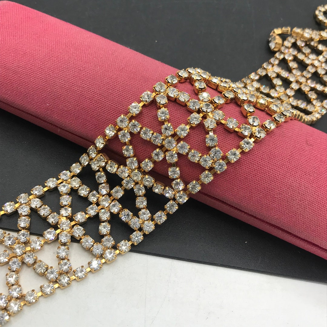 1930's Style Rhinestone Tassel Choker Necklace main image 0