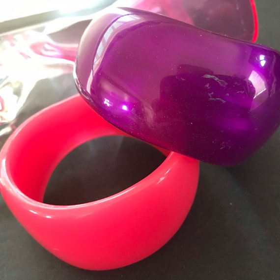 Pink & purple Bangle, Bracelet Set, Lot of 2 Brac… - image 2