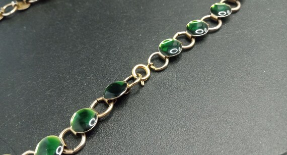 Vintage Green Pendant Necklace 1970's - image 9