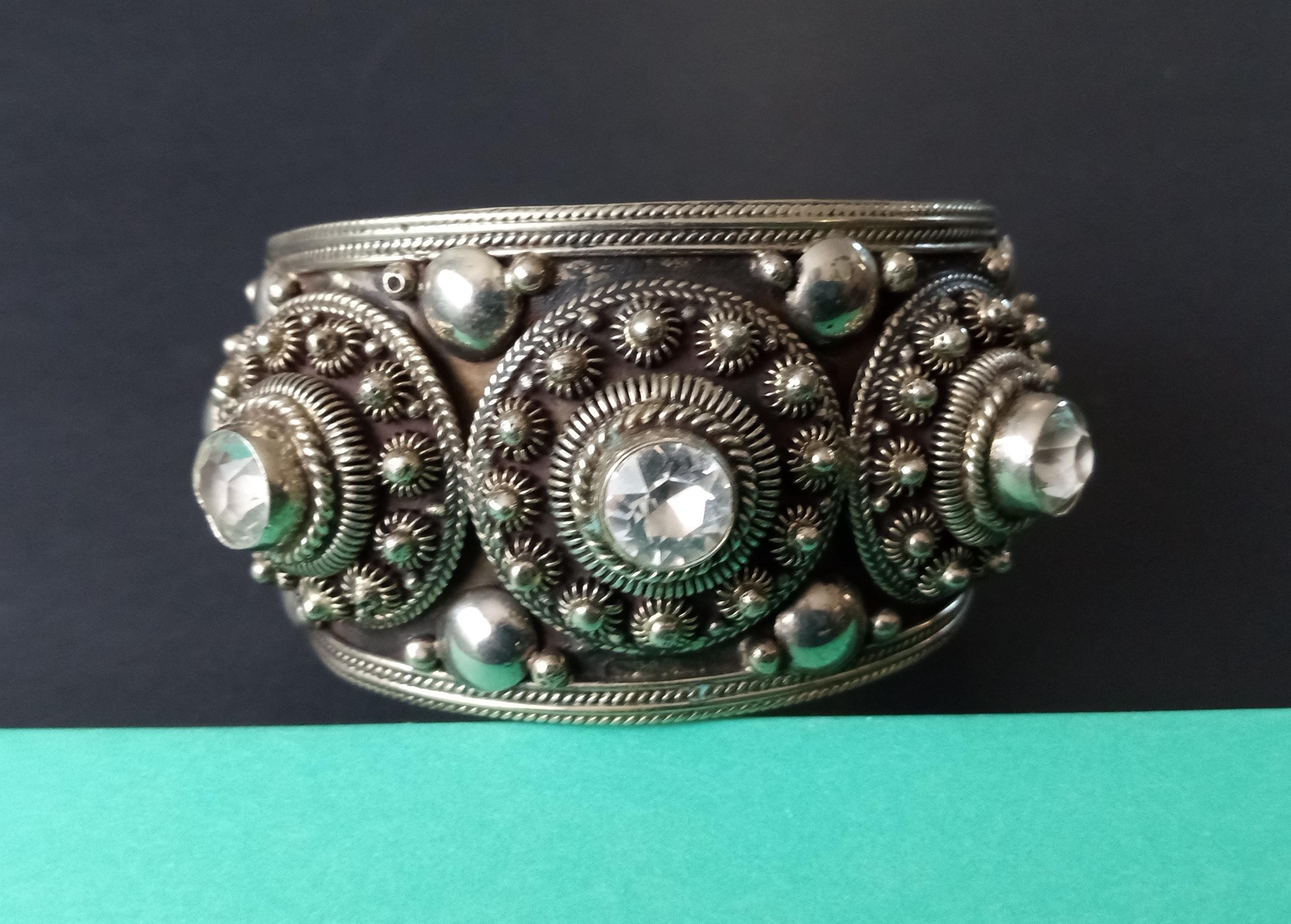 Siam Sterling Vintage Signed Cz Rhinestone Cuff Bracelet, 1930's