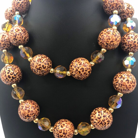 Joan Rivers Brown Lucite leopard long necklace, d… - image 8
