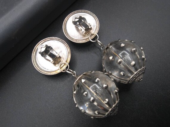 Statement lucite dangle drop Runway style earrings - image 8