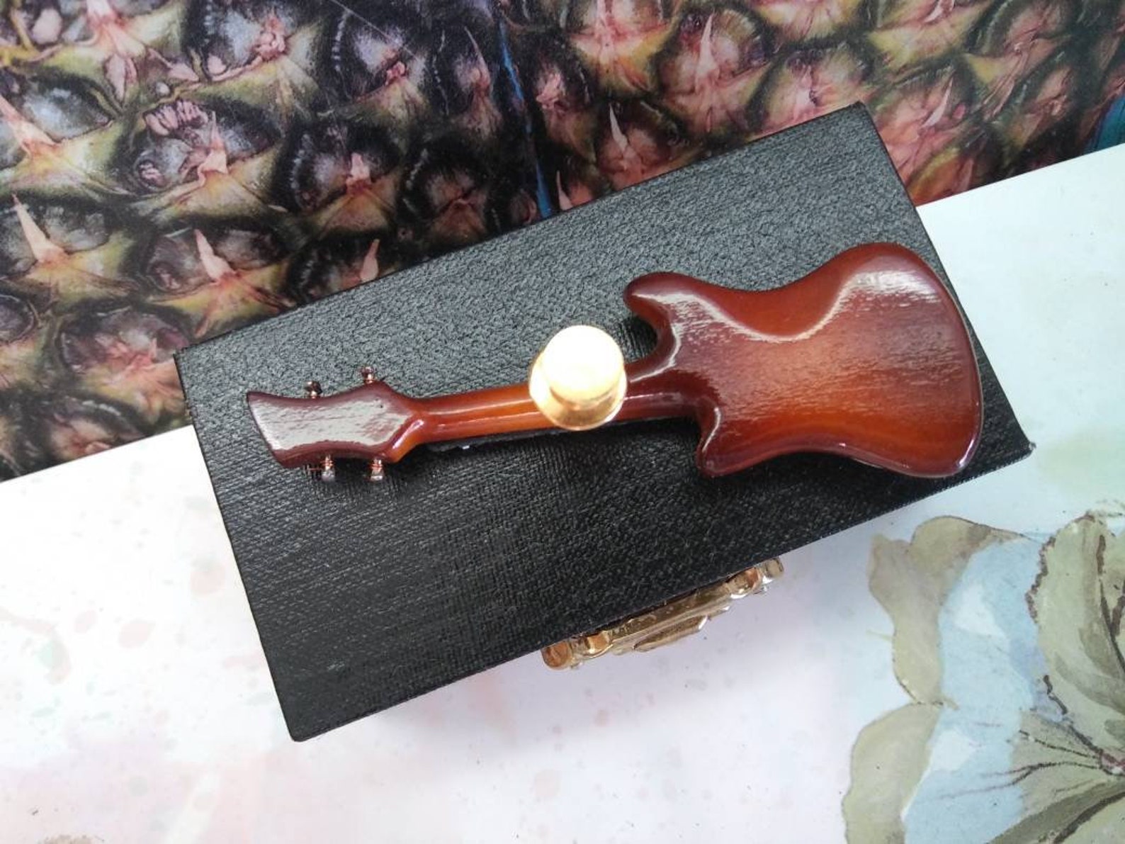 Vintage Guitar Tie Tack Musical Instrument Gift Idea for Him Etsy