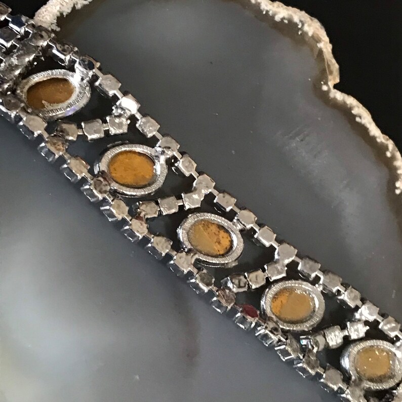 Mid Century Blue Rhinestone Bracelet Collectible Costume Etsy