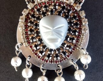 Vintage Rhinestone Face Brooch Pin 1970's 1980's Jewelry - Etsy