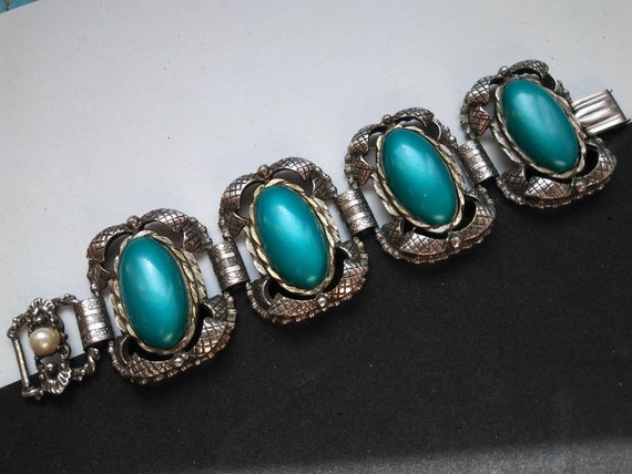 Chunky wide teal selro style high end collectible… - image 4