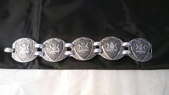 Vintage Aluminum Wide Collectible Bracelet Mid Ce… - image 4