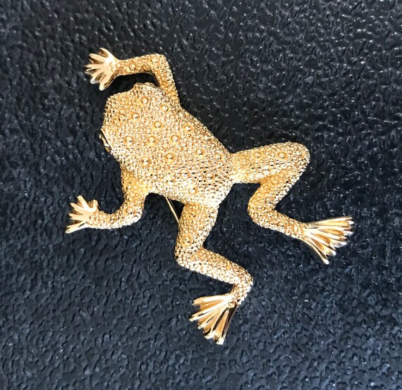 Christian Dior Frog Brooch Gold Pin Designer Signed Jewelry Etsy