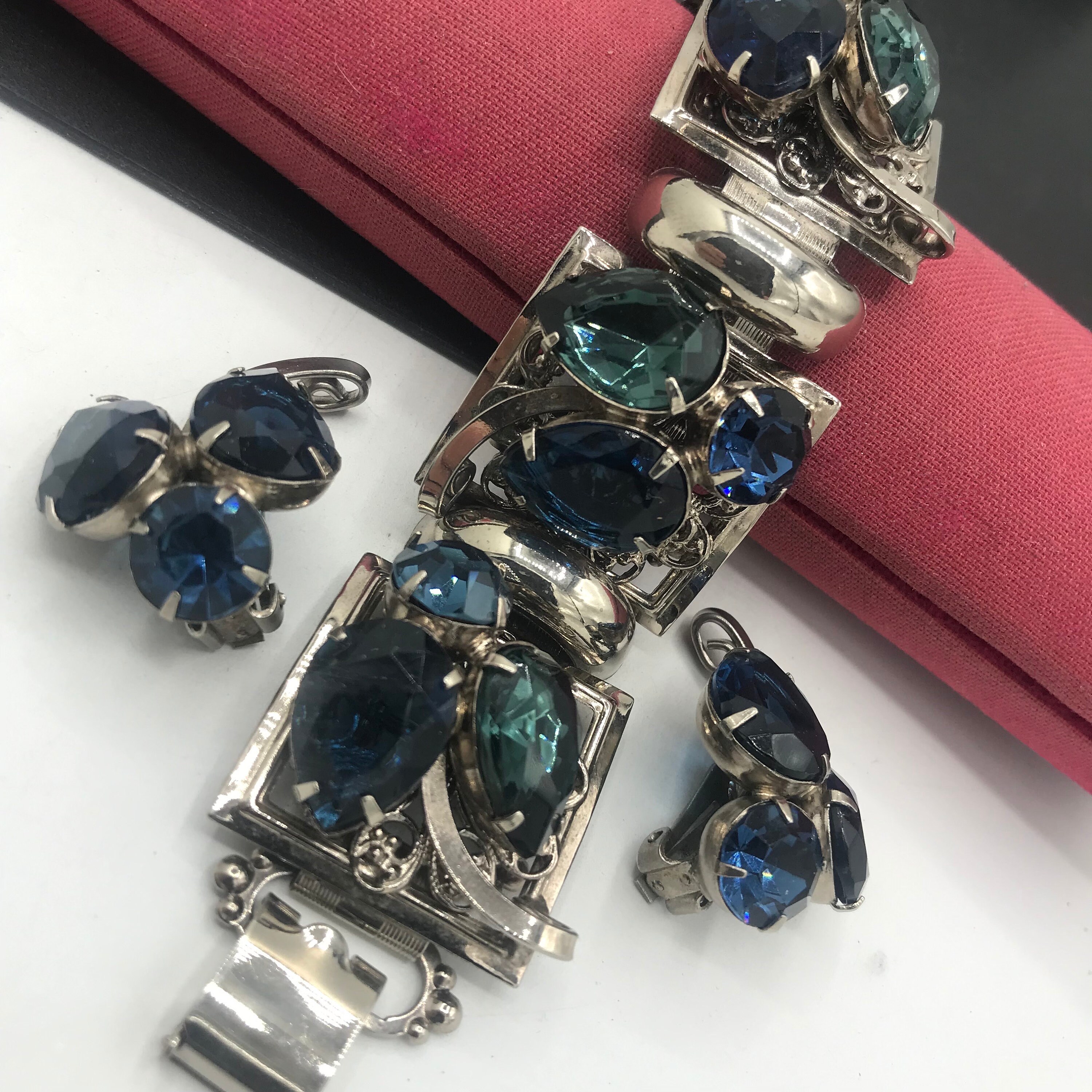 Chunky Bracelet Earring Set - Vintage Statement Huge