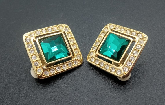 Parklane Vintage Designer Signed Green Rhinestone… - image 4